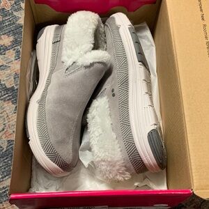 Ryka water repellent Gray Faux-Fur Lined Slip-On Comfort Shoes Paloma 6